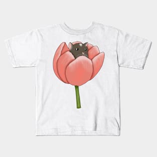 Cute brown gerbil in a flower Kids T-Shirt